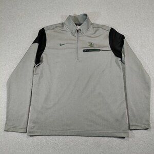 Baylor Bears Nike 1/4 Zip Mens Large Gray Dri-fit BU Logo